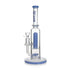 Buy Hittn blue straight tube bong with showerhead perc & splash guard – premium glass smoking accessory for sale online.