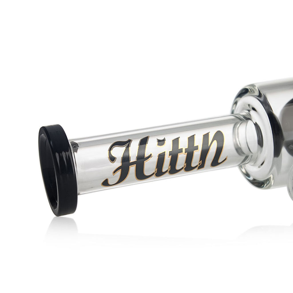 Hittn logo on black straight bong mouthpiece – premium design