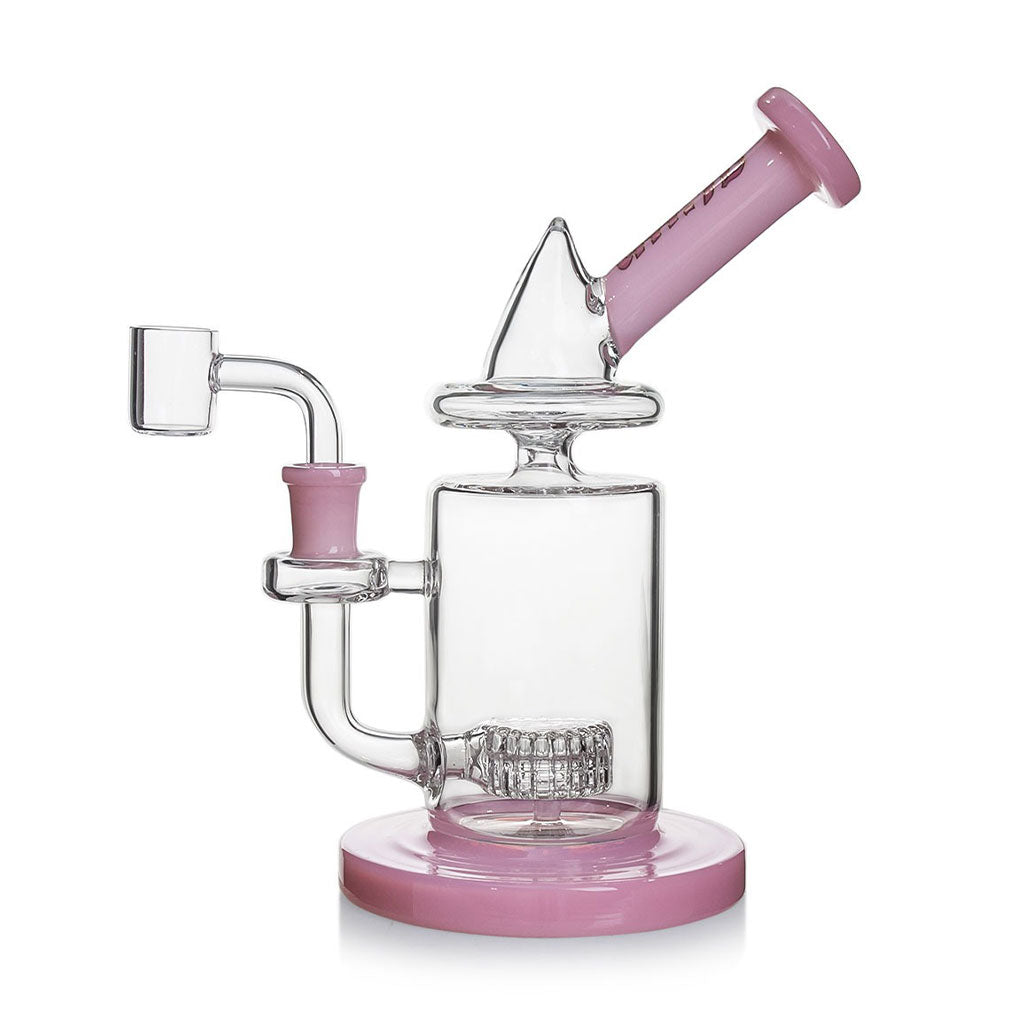 Pink Hittn Cone Top Matrix Perc Bong, front view—buy online at Honeybee Herb; matrix diffusion, premium glass, fast shipping.