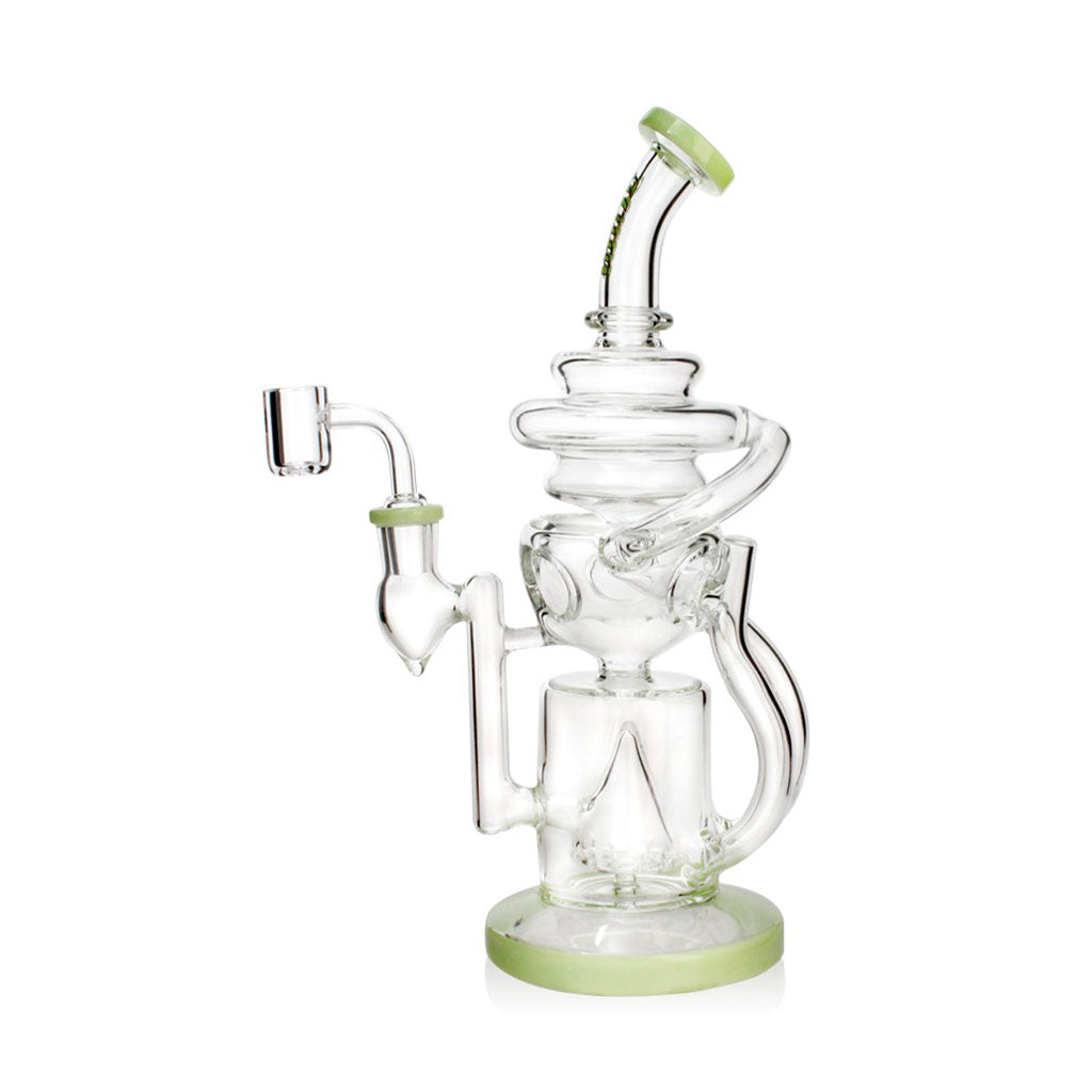 Buy green Hittn Cyclone Recycler Dab Rig with pyramid perc from Honeybee Herb. Fast shipping—add to cart.