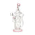 Pink Hittn Cyclone Recycler Dab Rig with pyramid perc, shown with green and purple options—shop Honeybee Herb today.