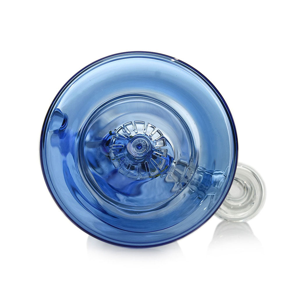 Close-up donut matrix perc and base on the Blue Hittn Donut Matrix Perc Rig—buy online at Honeybee Herb for smooth diffusion and fast shipping. 