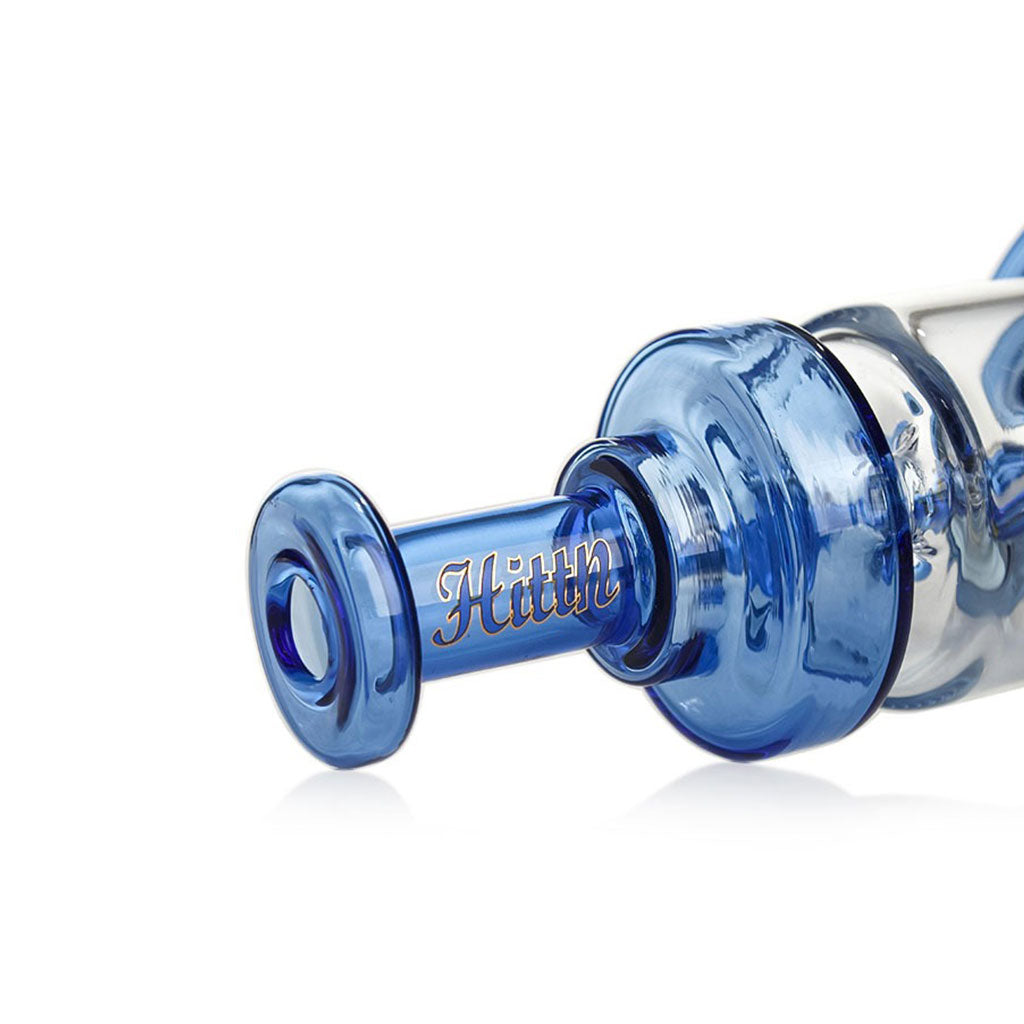 Blue Hittn Donut Matrix Perc Rig mouthpiece with logo—add to cart for premium glass and comfortable draw; ships fast from Honeybee Herb. 