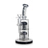 Black Hittn Double 8-Arm Tree Perc Bong, front view—buy online at Honeybee Herb; dual percs, thick glass, fast shipping.