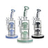 Hittn Double 8-Arm Tree Perc Bong in green, blue, and black—available now at Honeybee Herb with quick shipping.