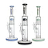 Hittn dual perc straight bongs in black, blue, and mint green