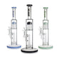 Hittn dual perc straight bongs in black, blue, and mint green