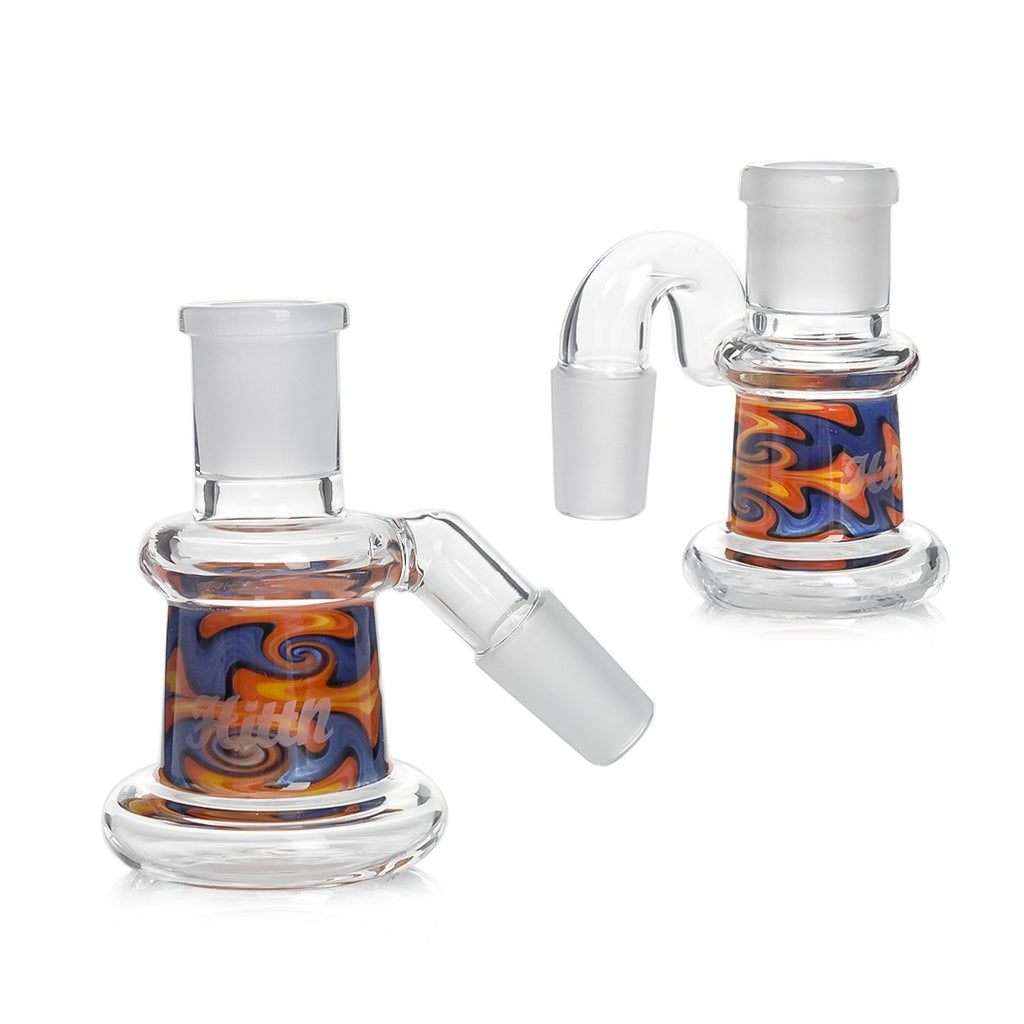 Pair Of Hittn Fire Swirl American Color Accent Ash Catchers Joints Featuring Vibrant American Color Swirl Design