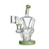 Hittn Glass Bent Neck Recycler Dab Rig, green accents—order today at Honeybee Herb