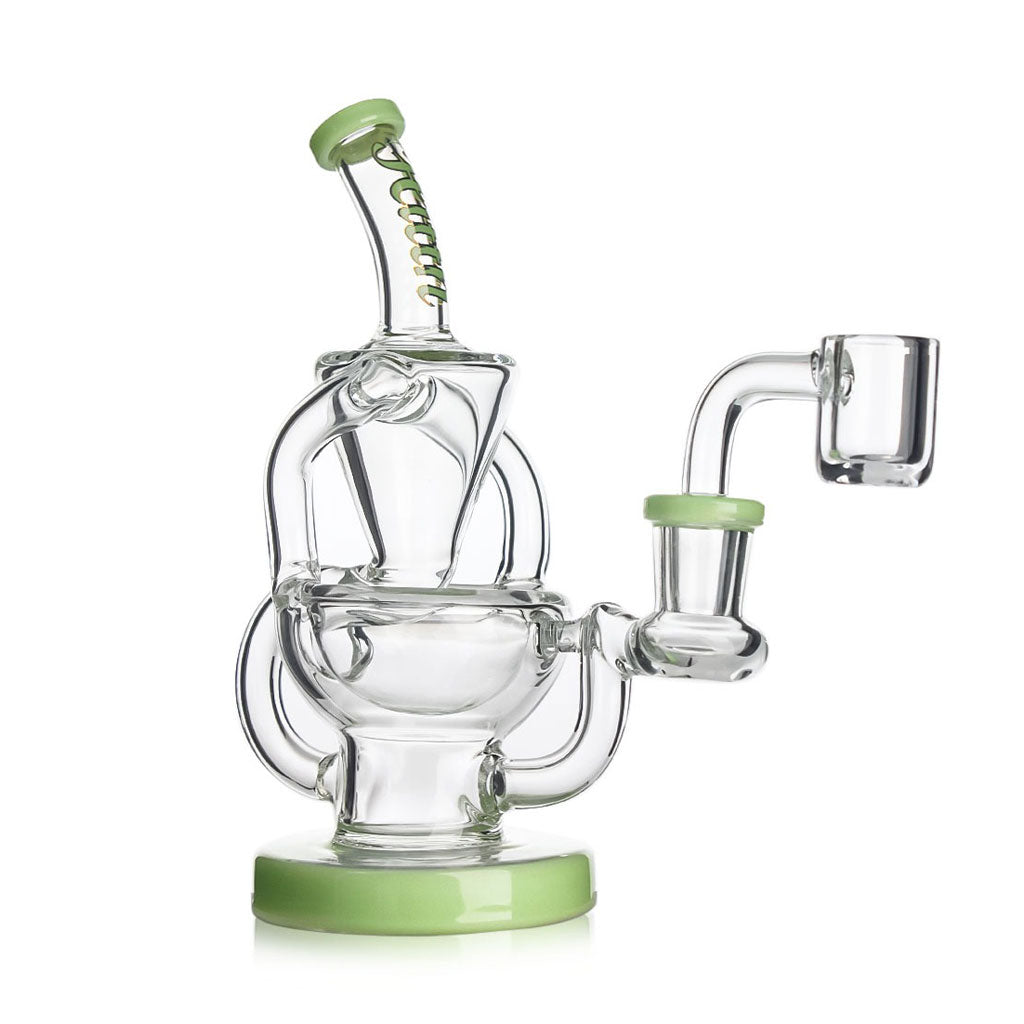 Green Hittn Glass Bent Neck Recycler Dab Rig—buy online at Honeybee Herb 