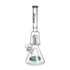 Buy Hittn green 8-arm tree & pyramid double perc beaker bong – premium glass water pipe for smooth, filtered smoking sessions.