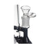 Close-up of black Hittn Honeycomb straight tube bong bowl/joint—buy now at Honeybee Herb. 