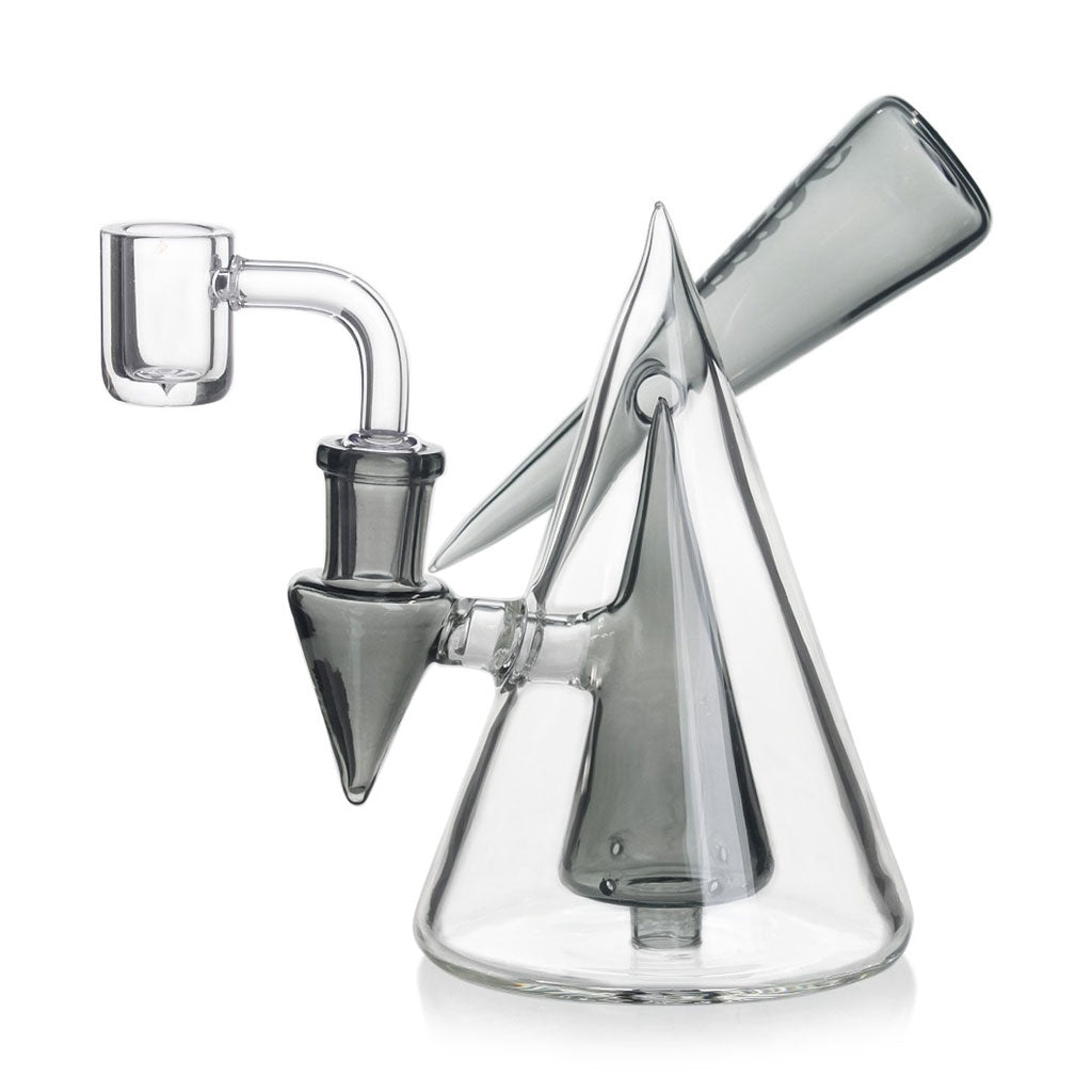 Hittn Pyramid Body Perc Dab Rig in black glass for sale online at Honeybee Herb 