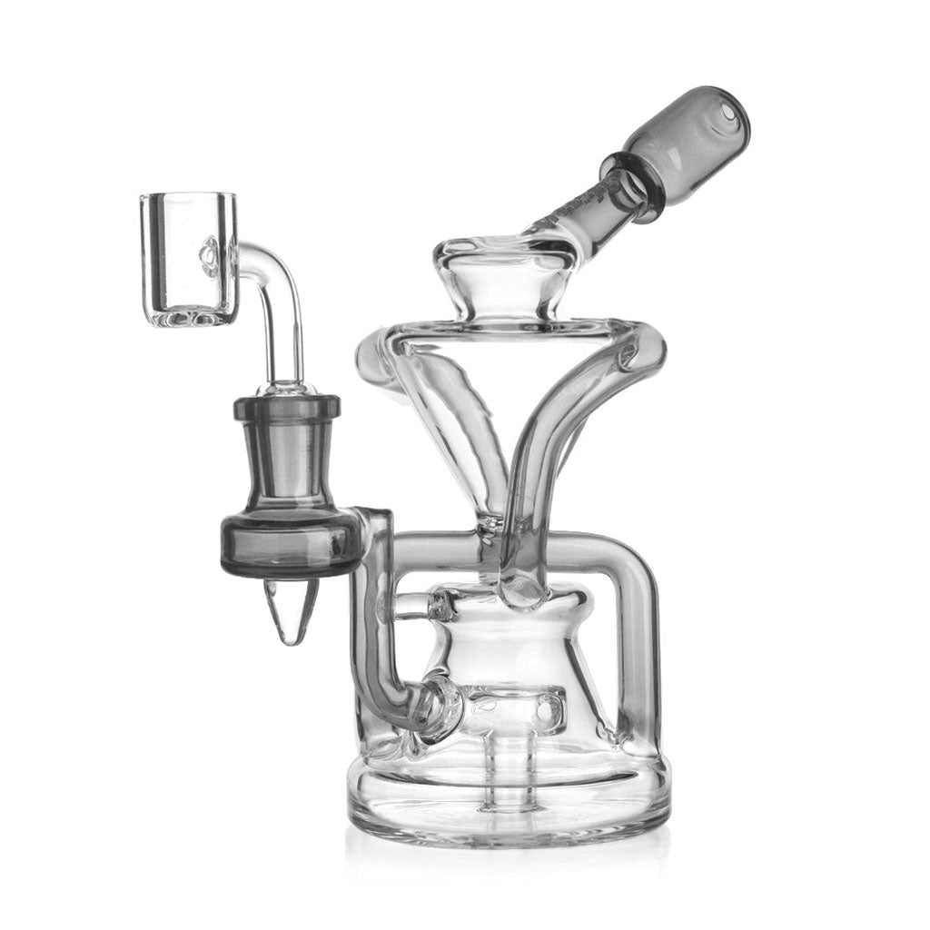 Hittn Recycler Dab Rig with double uptake funnel, blue—buy online at Honeybee Herb. 