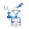 Hittn Recycler Dab Rig with double uptake funnel, blue—buy online at Honeybee Herb. 