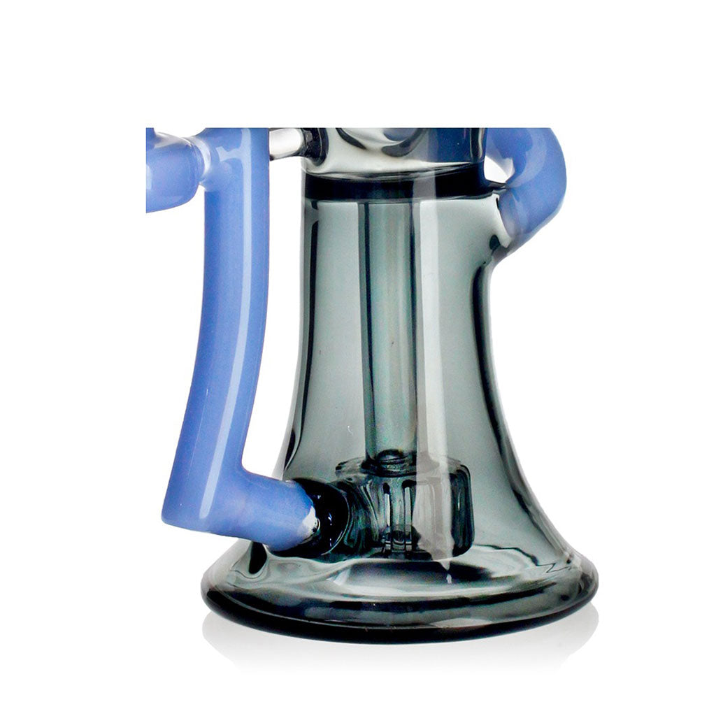 Base and downstem detail of Hittn Sidecar showerhead perc rig—order today at Honeybee Herb