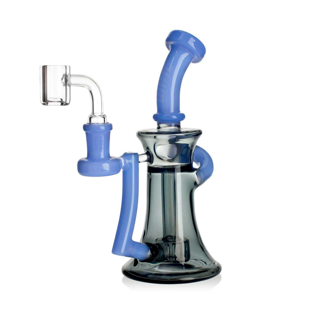 Hittn Sidecar Dab Rig with showerhead perc, blue—buy online at Honeybee Herb. 