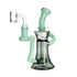 Side view of green Hittn Sidecar showerhead perc rig with banger—add to cart at Honeybee Herb.