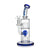 Blue Hittn Slitted Cylindrical Barrel Perc & Round Mill Chamber Bong, front view—buy online for smooth, cooled hits and quick delivery. 