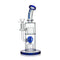 Blue Hittn Slitted Cylindrical Barrel Perc & Round Mill Chamber Bong, front view—buy online for smooth, cooled hits and quick delivery. 