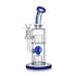 Blue Hittn Slitted Cylindrical Barrel Perc & Round Mill Chamber Bong, front view—buy online for smooth, cooled hits and quick delivery. 