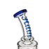  Bent neck with logo on the Blue Hittn Slitted Barrel Perc & Round Mill Chamber Bong—add to cart at Honeybee Herb for fast shipping.
