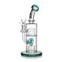Lake Green Hittn Slitted Cylindrical Barrel Perc & Round Mill Chamber Bong, front view—buy online at Honeybee Herb for smooth diffusion and fast shipping.
