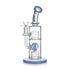 Milk Blue Hittn Slitted Cylindrical Barrel Perc & Round Mill Chamber Bong—front view. Order now at Honeybee Herb for smooth diffusion and fast shipping.