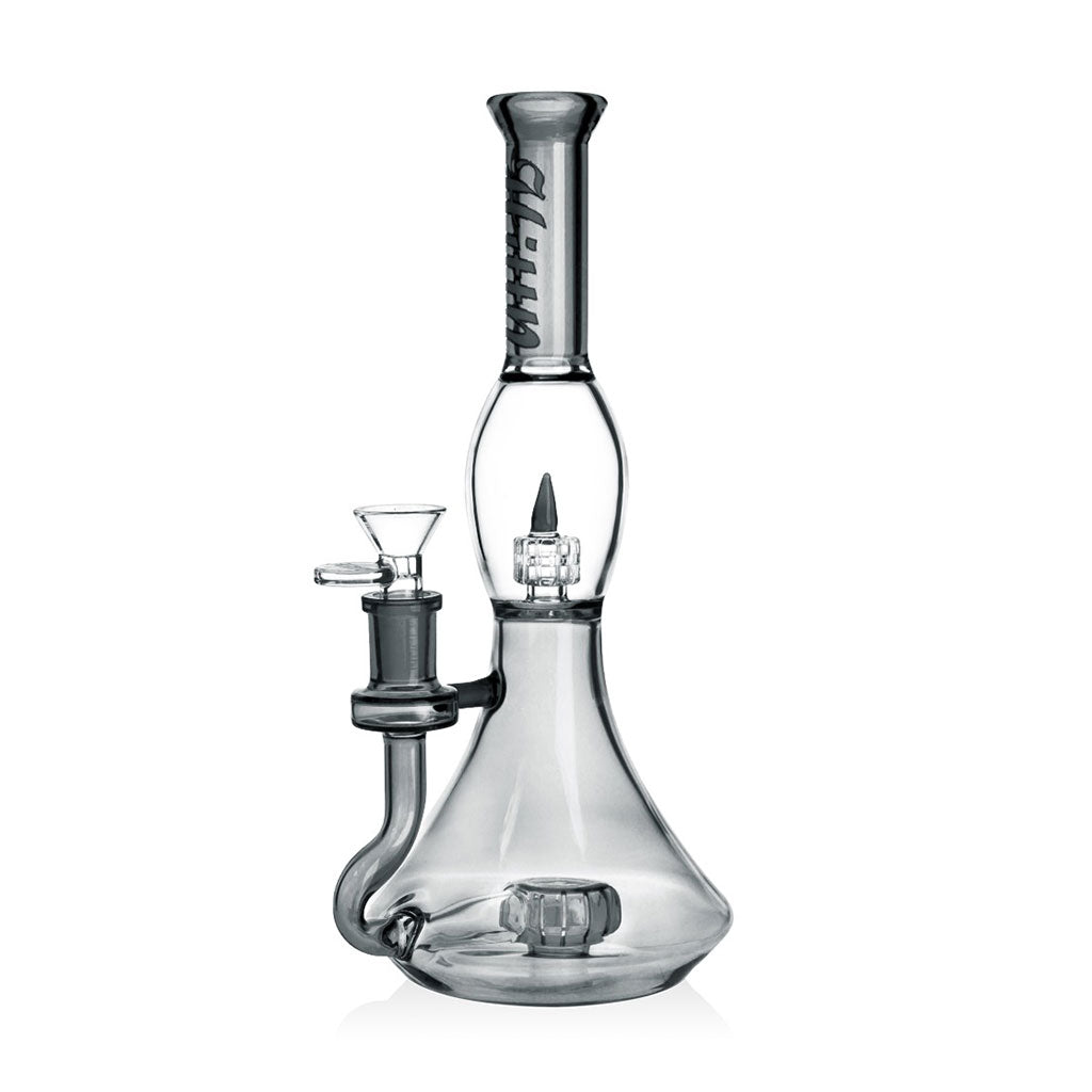 Black Hittn Spike Dome Perc Water Pipe for sale – premium glass bong with spike dome perc, perfect for smooth hits. Shop now at Honeybee Herb.