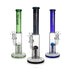 Buy Hittn stemless 8-arm tree perc straight tube bong in black—front view. Order online at Honeybee Herb. 