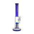 Blue Hittn stemless 8-arm tree perc straight tube bong—full product image. Shop now at Honeybee Herb.