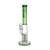 Green Hittn stemless 8-arm tree perc straight tube bong—front view for sale. Order online from Honeybee Herb.