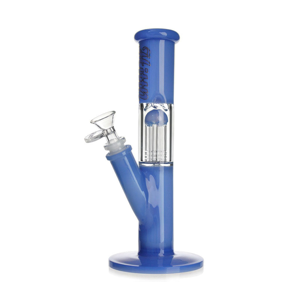 Shop blue Hittn Tree Perc Straight Tube Bong with splash guard at Honeybee Herb. In stock—order now.