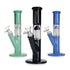 Blue Hittn Tree Perc Straight Tube Bong with splash guard, shown with black and green options—shop Honeybee Herb today.