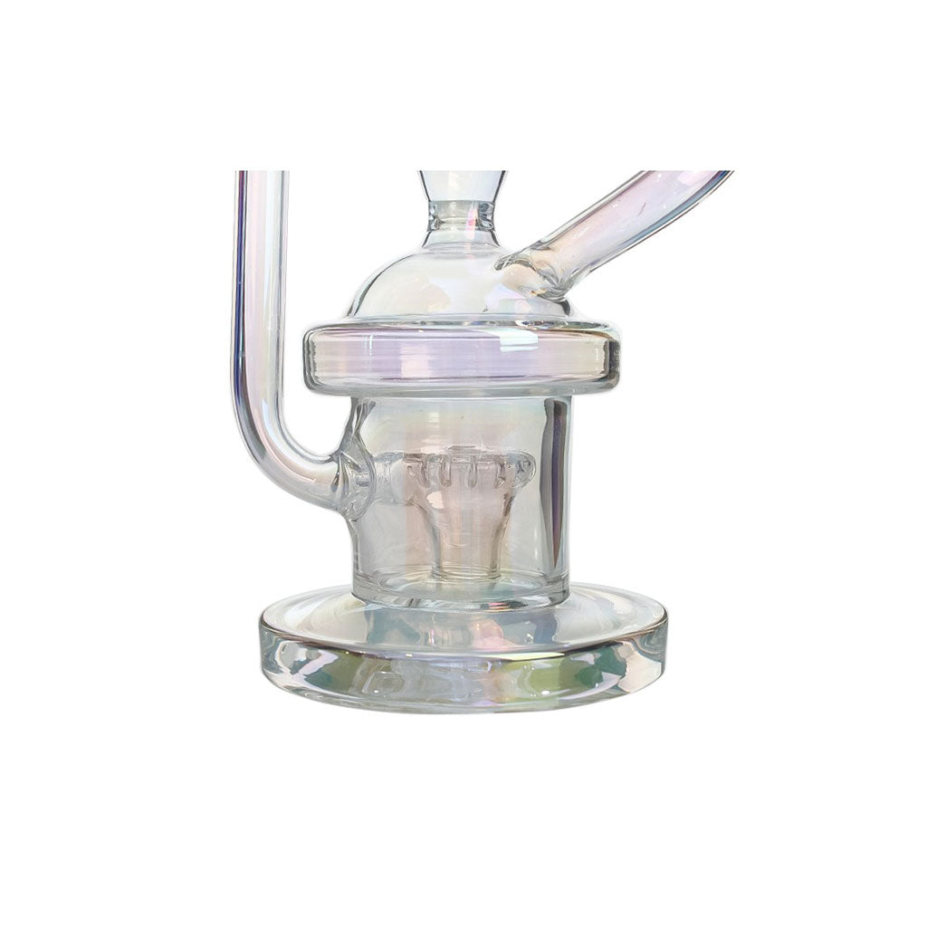 glass bowl piece with holographic finish for recycler rig
