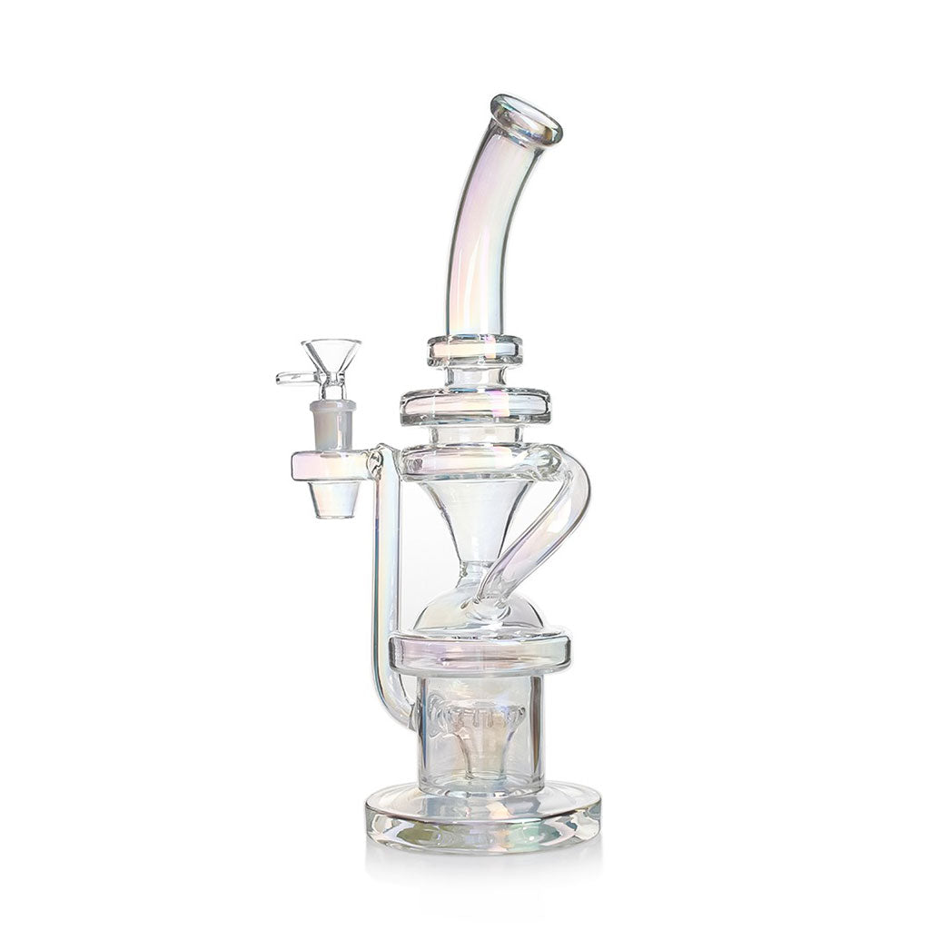 Order rainbow holographic bong with multi-chambered filtration 