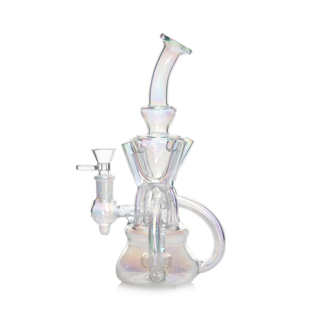 Back View of Rainbow Showerhead Perc Recycler Dab Rig – Order Now