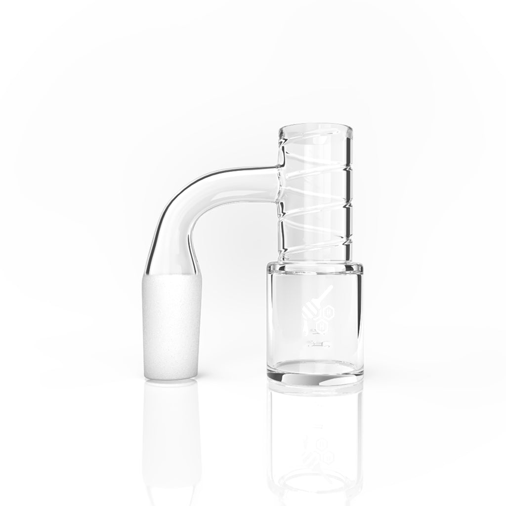 Honey Chamber Whirlwind YL 90° Degree Quartz Banger With  14mm Male Joint Clear View