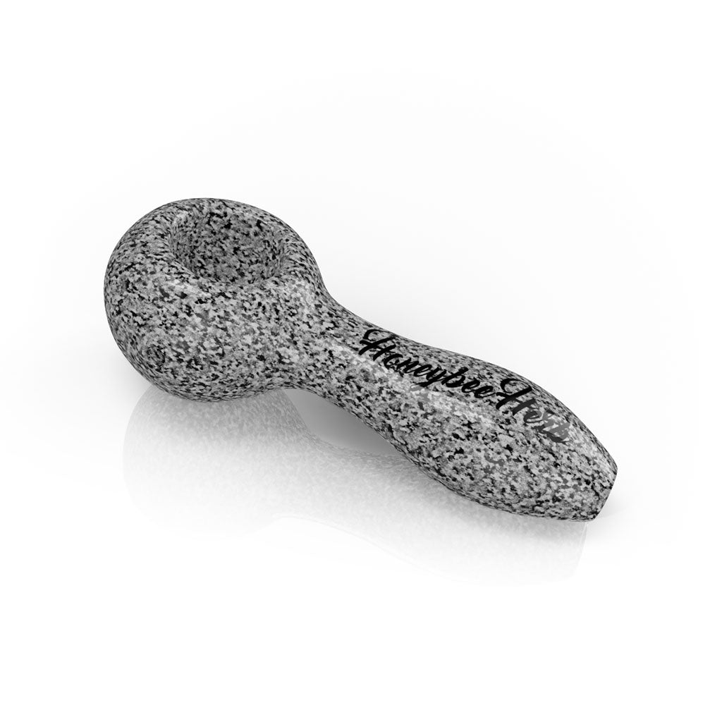Honeybee Herb 4-Inch Graphite Haze Frit Speckled Spoon Pipe