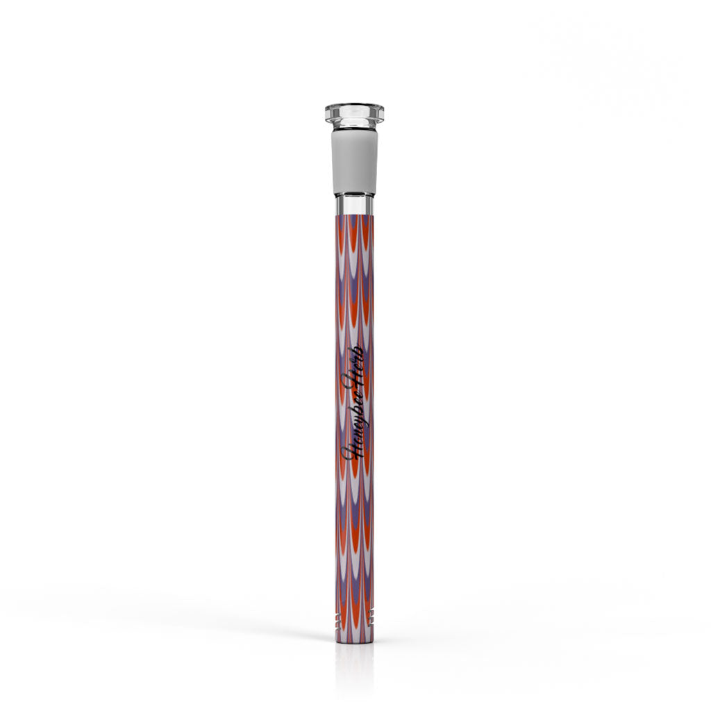 Honeybee Herb 5.5-Inch Orange Ribbon Looped Glass Downstem