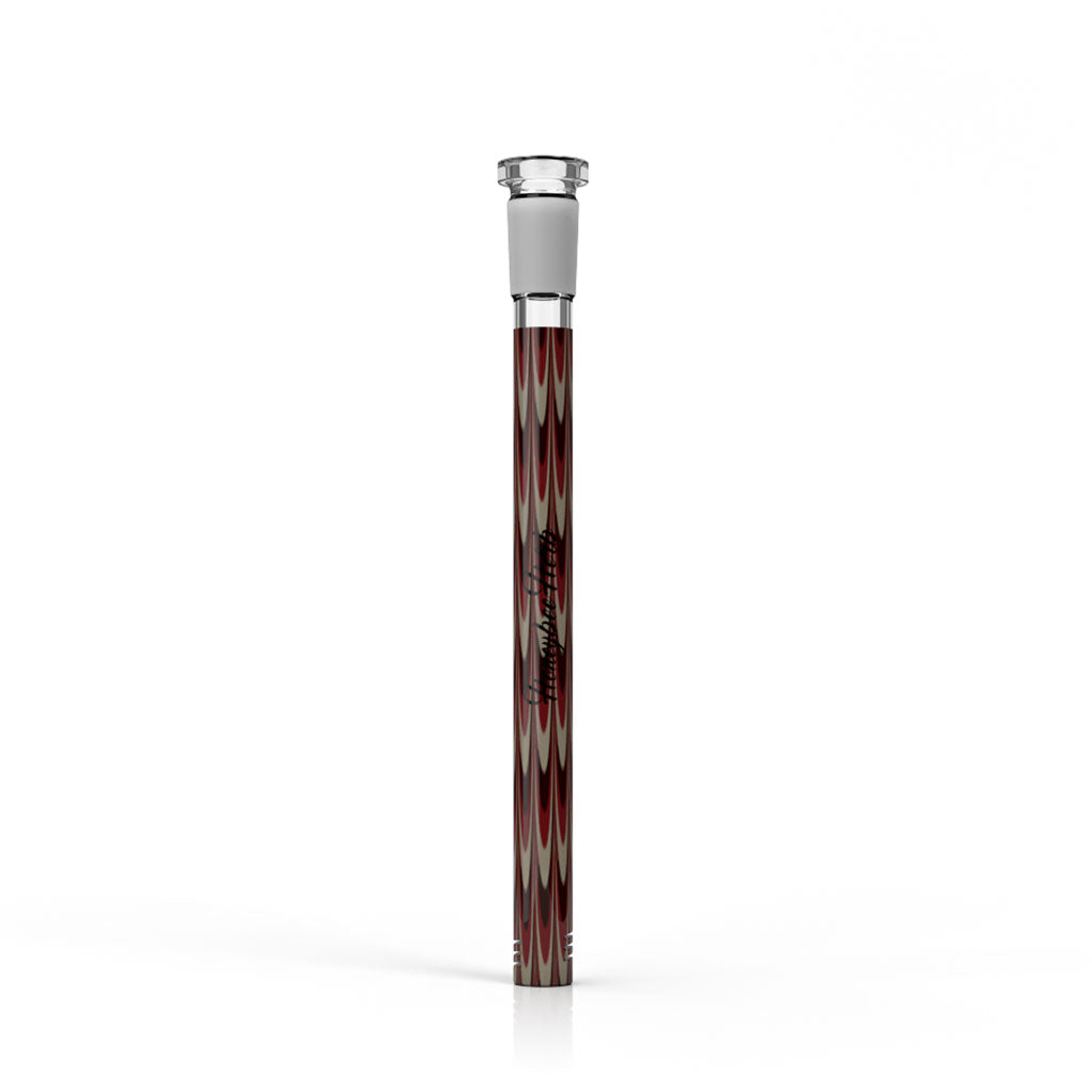 Honeybee Herb 5.5-Inch Red/Brown Ribbon Looped Glass Downstem