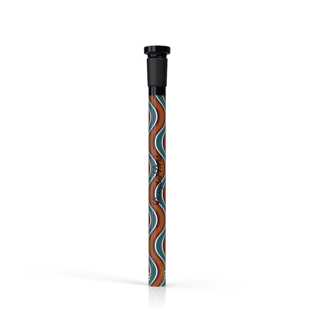 5.5-inch Teal-Orange 18mm Ground Joint & 14mm Inside Female Joint Whirl Wig Wag Downstem
