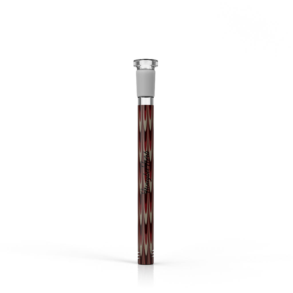 Honeybee Herb 5-Inch Red/Brown Ribbon Looped Glass Downstem