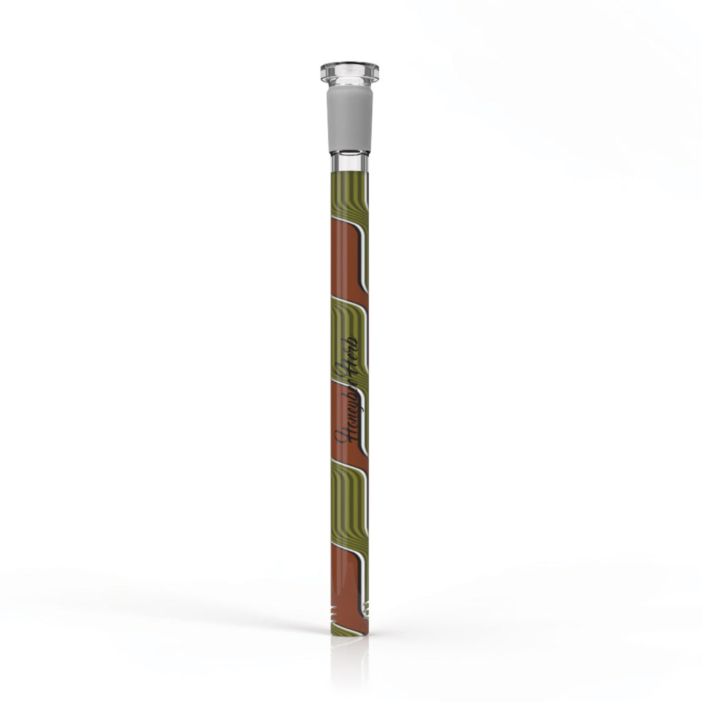 Honeybee Herb 6-inch Orange-Green 18mm Ground Joint & 14mm Inside Diameter Female Joint Chromatic Stripe Downstem V9 Clear View