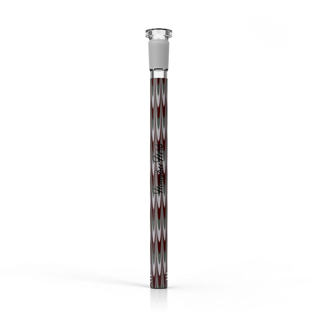 Honeybee Herb 6-Inch Red/Gray Ribbon Looped Glass Downstem