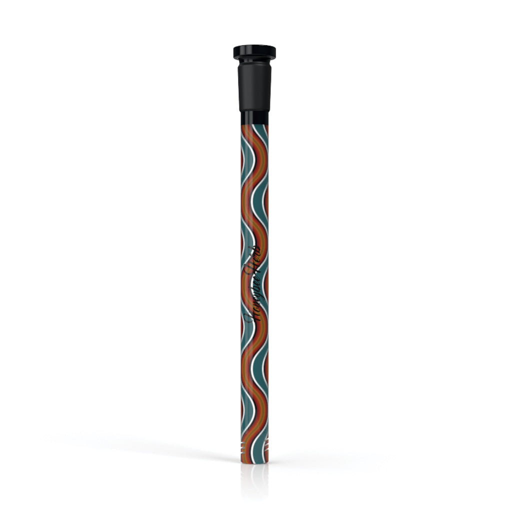 6-inch Teal-Orange 18mm Ground Joint & 14mm Inside Female Joint Whirl Wig Wag Downstem V3