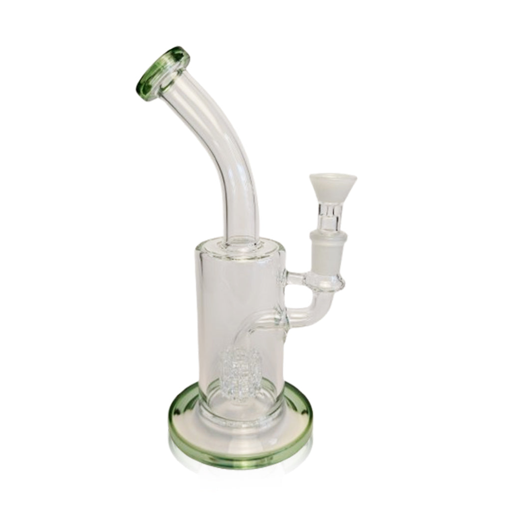 Honeybee Herb Bent Neck Green Dab Rig With Drum Percolator