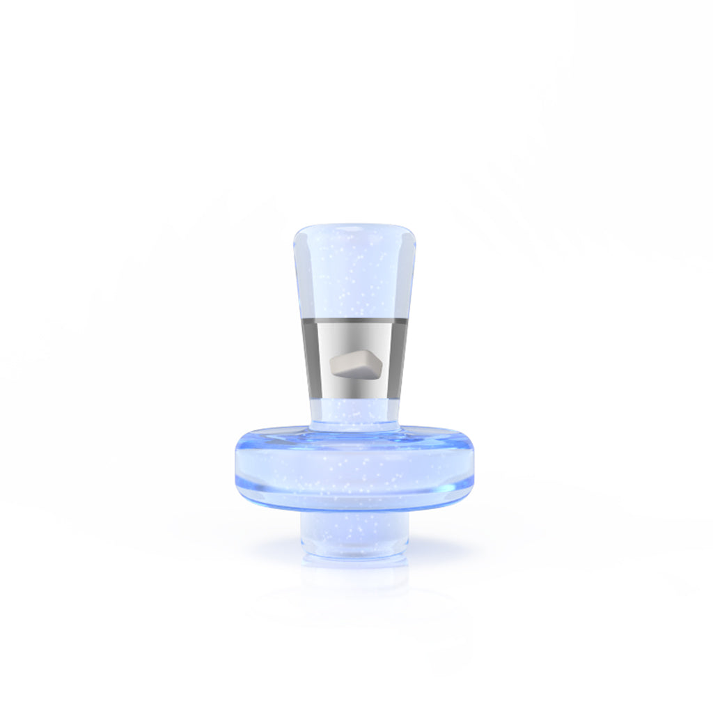 Honeybee Herb Blue Glass Opal Bell Top Terp Slurper UFO Style Cap Without Packaging Clear View