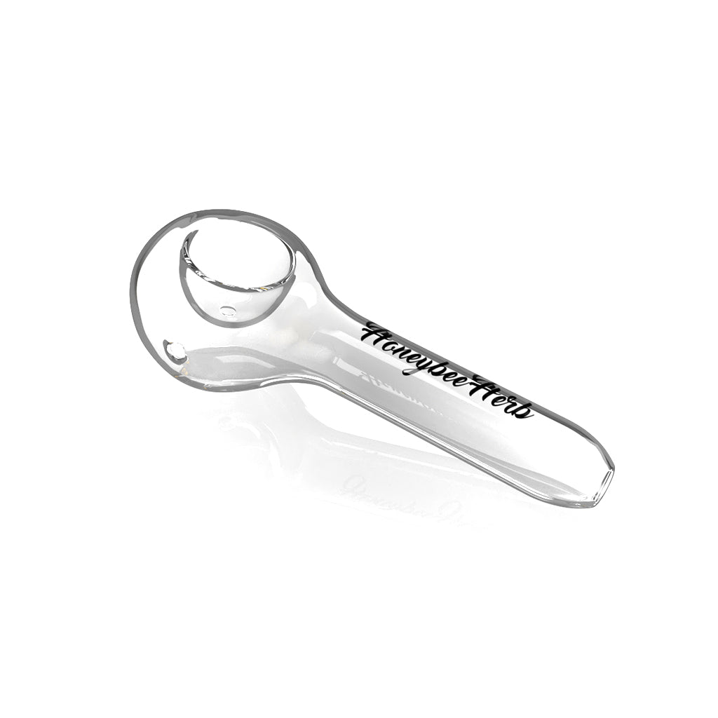 Honeybee Herb Clear Glass Hand Pipe