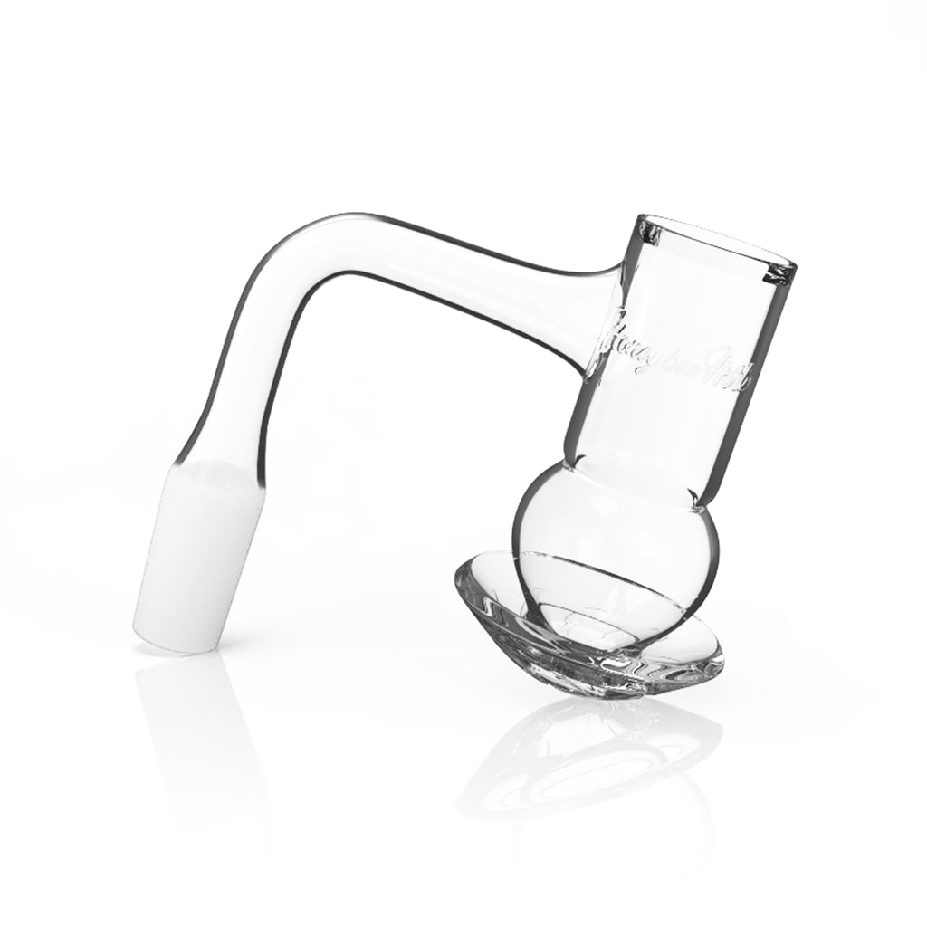 Honeybee Herb Clear Honeysuckle Bubble Beehive 14mm Male 90° Black-Line Quartz Banger